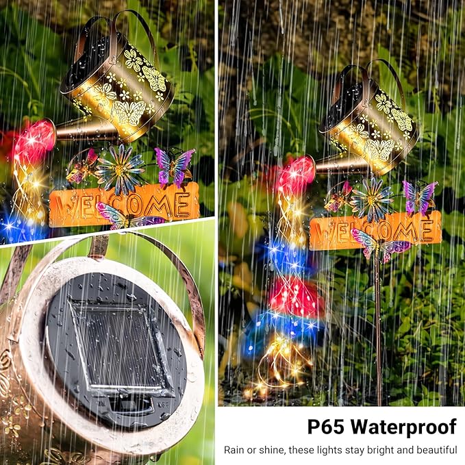 Solar Watering Can Light Solar Lights Outdoor Decor Garden Decor Lights for Yard IP65 Waterproof Hanging Lantern Lights Gifts for Women Mom for Yard Patio Lawn Pathway Landscape (Multicolour)