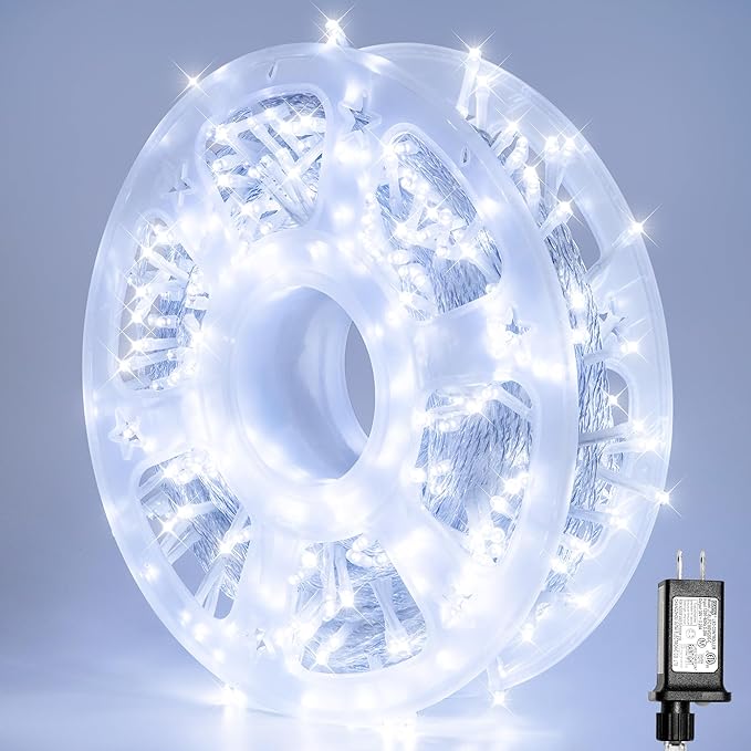 LED String Lights 165FT 500LED 30V Plug in Waterproof String Lights with 8 Modes for Indoor and Outdoor Party Wedding Home Patio Lawn Garden Supplies (Cool White)