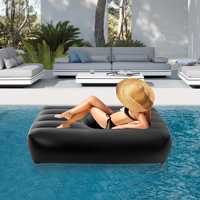 BBL Recovery Air Mattress with 19 Big Hole Post-Surgery Inflatable Bed for Brazilian Butt Lift Electric Pump Waterproof PVC Ideal for Sleeping Sitting and Relaxation Black