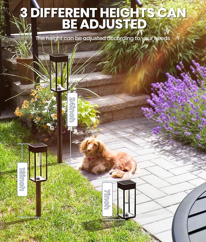 Solar Pathway Lights Outdoor 2 Pack Solar Garden Lights IP65 Waterproof Bright Pathway Light Solar Powered for Outside Yard Path Lawn Walkway Driveway Lighting Landscape Decor (Warm White)