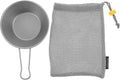 Portable Camping Bowl with Foldable Titanium Handle Lightweight Food Serving and Mixing Bowl for Hiking Outdoor Picnic Backpacking and Travel Use