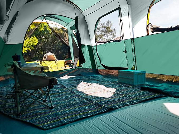 UNP Camping Tent 8 Person Waterproof Big Tunnel Tent with Screen PorchFamily Outdoor Large Tents for Camping 20' x 9' x 80in(H)