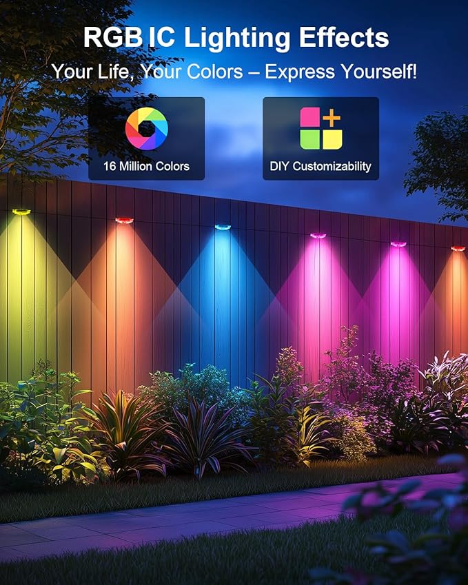 Permanent Outdoor Lights Pro100ft RGB+IC Smart Outdoor DecorApp/RemoteChristmasHalloweenMulti Scene ModesIP67 WaterproofEaves Light with Daily &amp Holiday Party DecorHouse Roof Lighting