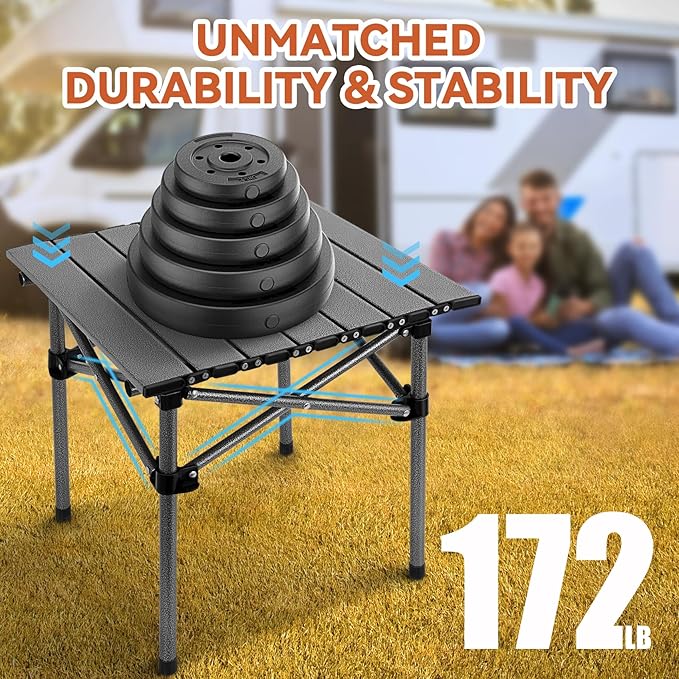 Opliy Folding Camping TablePortable Table for 1-2 Persons -Collapsible Table Lightweight with Carry Bag for Camping Hiking Picnics BBQs Beach Trips &amp Tailgating(16.5 inch).