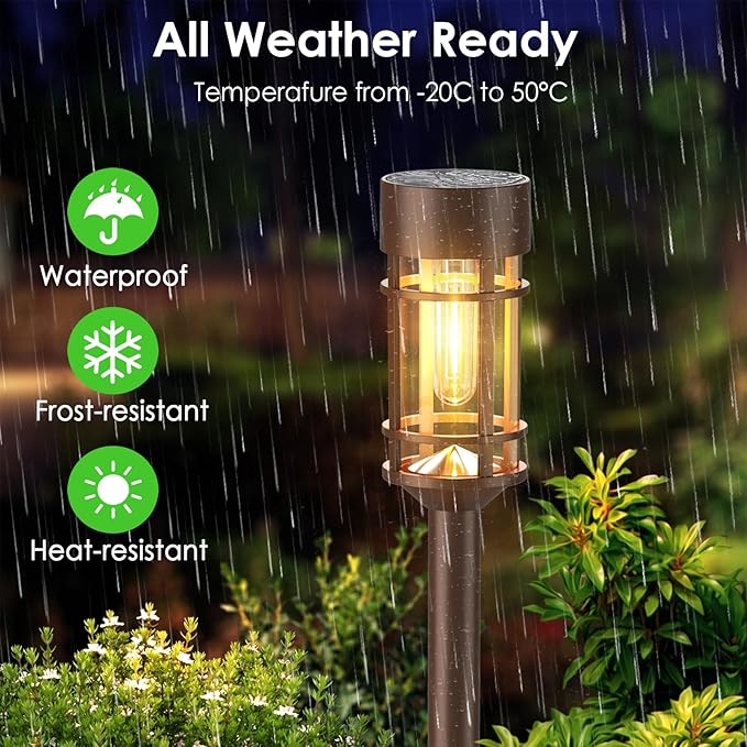 Mancra 8 Pack Solar Outdoor Lights Bright Up to 10 Hrs Solar Lights Outdoor Waterproof Garden Decor for Patio Lawn Yard and Landscape