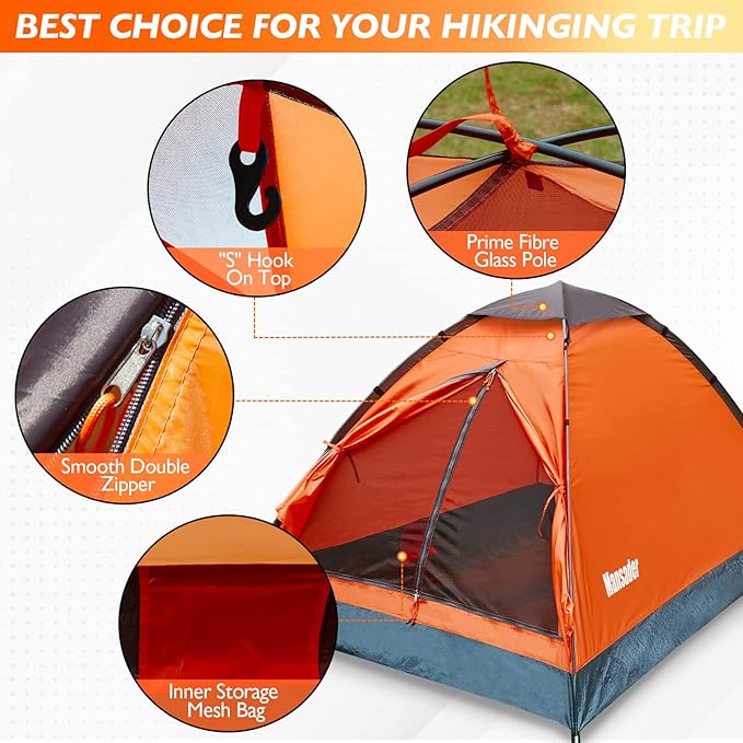 2 Person Camping Dome TentWaterproof Lightweight Portable Tents for Outdoor Camping Hiking Travel