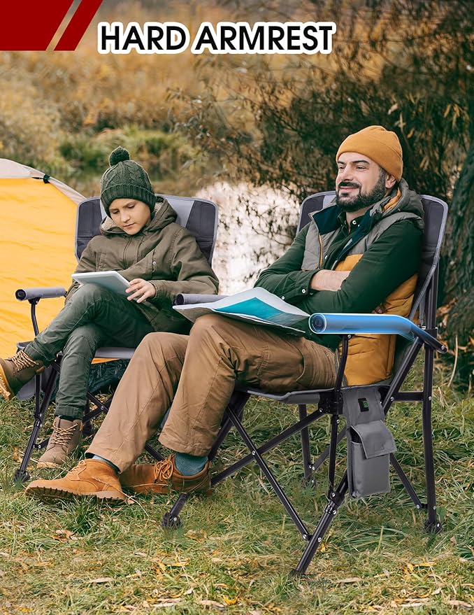 Heated Camping Chair - Fully Padded Heated Chairs Outdoor Sports Battery NOT Included