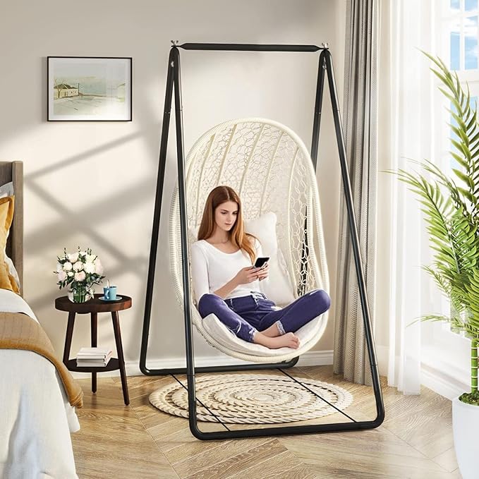 Heavy Duty A-Shaped Hammock Chair StandAdjustable Indoor &amp Outdoor Hanging Stand for Swing StandHanging Stand Only Max Load 220lbs(Without Hammock Chair)