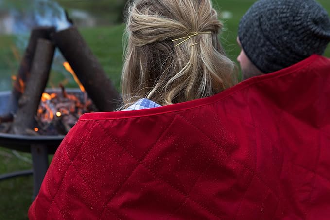 DOWN UNDER OUTDOORS Large Waterproof Windproof Extra Thick 350 GSM Quilted Fleece or Sherpa Stadium Blanket