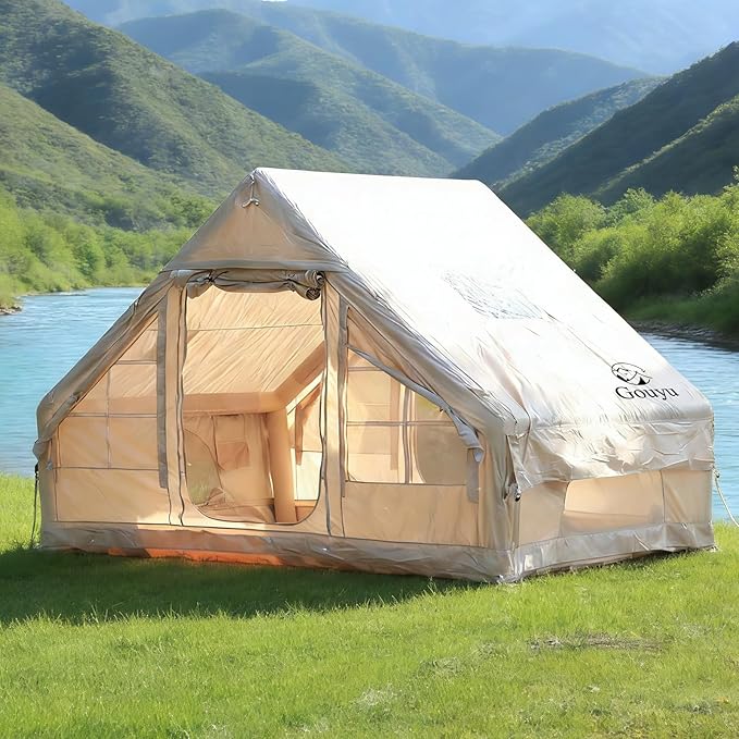 Inflatable Tent for Camping6-8 Person Blow Up Air Glamping Room Tent House with StoveEasy Setup Tents
