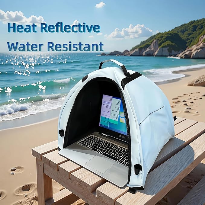 Laptop Sunshade Tent &amp Bag Portable Case for Working Outside | Anti-Glare | Water Resistant | for 13-18 inch Laptop| Portable Privacy Screen Hood | Cubicle Shade for Laptop