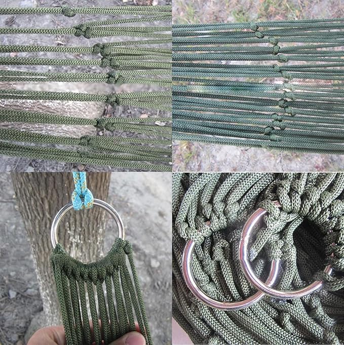 Nylon Rope Meshes Hammock Portable Outdoor Camping Hammock Garden Swing Hanging Bed for Garden Beach Yard Travel