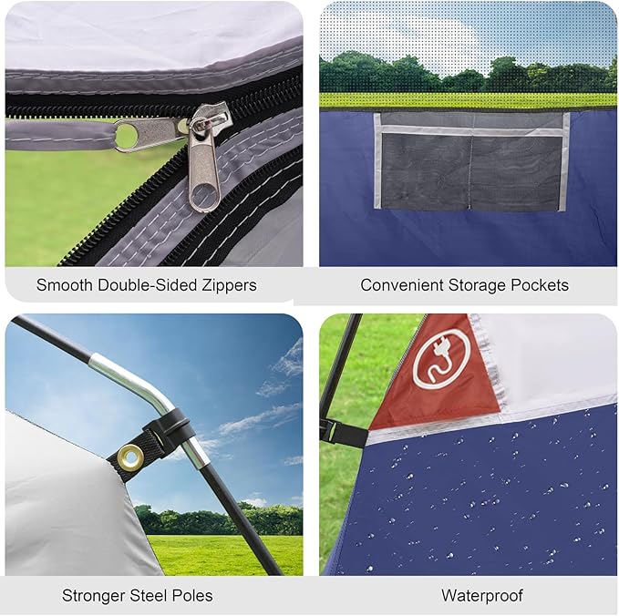 Tents for Camping 4 Person Tent Waterproof Windproof Double Layer Camping Tent Easy Setup Dome Tent with Large Mesh Windows &amp Wider Door for Outdoor Camping &amp Hiking