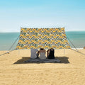 ALAZA Yellow Rose Flower Vintage Beach Tent Sun Shelter UPF50+ Protection Beach Shade Canopy w/ 4 Sandbags for Outdoor Camping Fishing Backyard Fun Picnic 10x9 ft