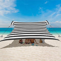 Beach Tent Beach Canopy Sun Shade UPF 50+ Portable 10×10 FT Camping Sun Shelter with Sandbags Poles Ground Pegs and Anti-Wind Ropes for Outdoor Backyard Picnics Fishing-Black Stripe