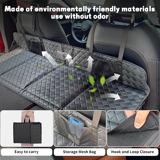 EULANT Portable Air Mattresses for SleepingSynthetic Leather Car Rear Seat Mattress Extension PlateFolding Car Bed Mattress Increase Travel Trunk Space &amp Car Bed Camping Space for Car/SUV/Model