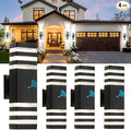 tewei 4 Pack Dusk to Dawn Outdoor Light Fixture Black Exterior Wall Lights Up and Down Porch Lights Outdoor Wall Mount Waterproof Aluminum Outside Lights for House Garage 3-Layer 3000K