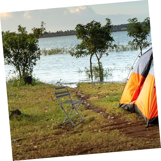 1pc Portable Folding Fishing Chair Lightweight Breathable Outdoor Stool for Camping Beach and Fishing Non-Slip Support Compact Green Design