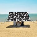Letters on Black Background Camping Sun Shelter Beach Tent Portable Beach Sun Shade Outdoor Canopy for Camping Trips Fishing Picnic
