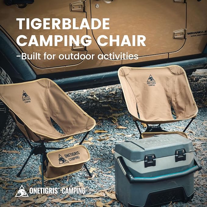 ONETIGRIS 2 Pack Tigerblade Camping Chair Lightweight Folding Backpacking Hiking Compact Portable 330 lbs Capacity