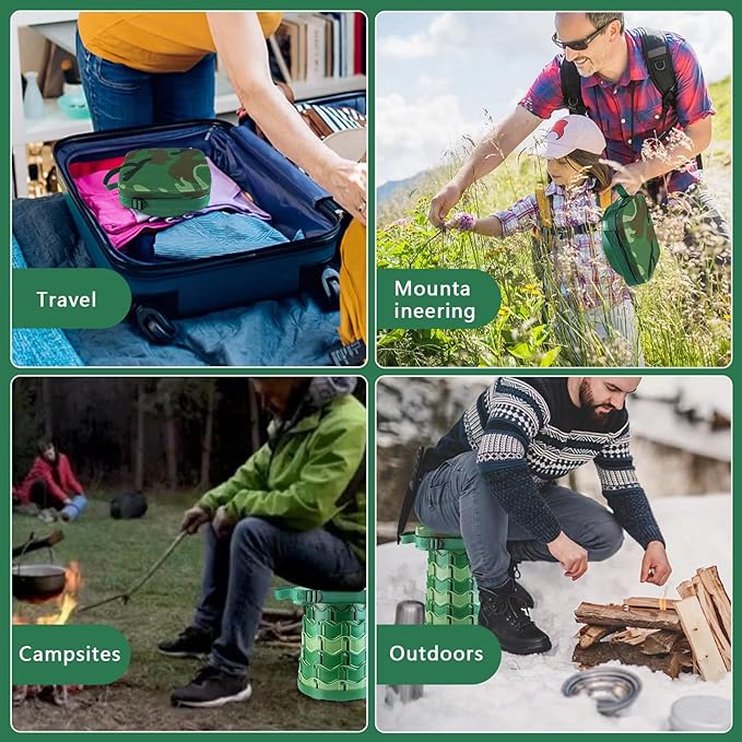 Collapsible Stool Chair with Padded Cushion Seat Easy Carry Portable Folding Stool for Adults Quick-Fold Heavy-Duty Stool with Carry Bag for Camping Fishing Beach