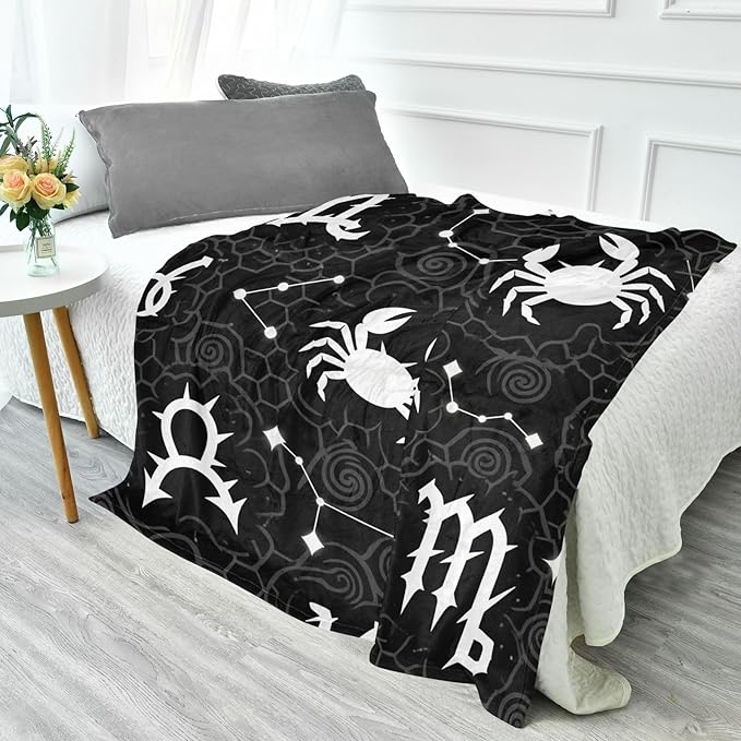Throw Blanket For Office Black White Gothic Constellation Living Room Blankets 50 x 70 Inch