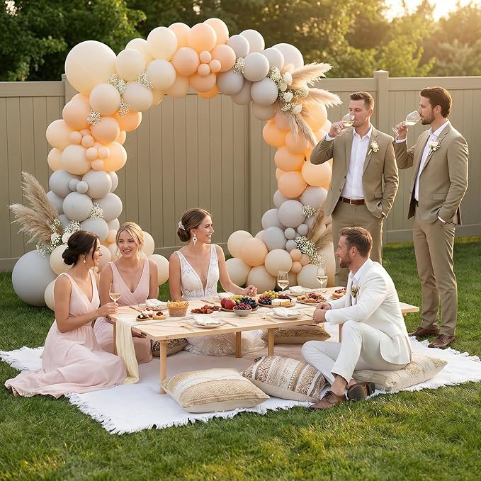 Boho Picnic Blanket Set 91 x 71 Woven Cotton Picnic Blanket with Beige Table Runner and 6 Handmade Cloth Napkins Bohemian Outdoor Picnic Setup for Beach Camping Wedding Decor