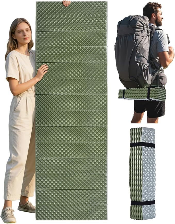 Abahub Foam Camping Sleeping Pad Waterproof Soft Foam Matress for Adults Foldable Ultralight Wide Pad for Outdoor Backpacking Picnic Yoga