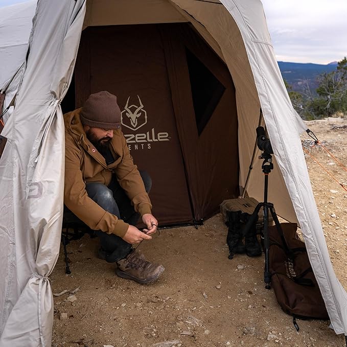 Gazelle Backcountry™ T10 Vestibule – 39 sq. ft. Enclosed Extension Room for Backcountry T10 Shelter Ripstop Polyester Construction Zippered Panels Includes All Terrain Stakes GBCA01