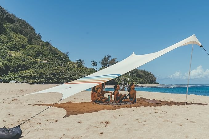Neso Grande Portable Beach Tent Sun Shelter - Lightweight Beach Shade Canopy - Easy Setup for Family Outings - Patented Reinforced Corners - UPF 50+ Sun Protection - 7ft Tall 9 x 9ft