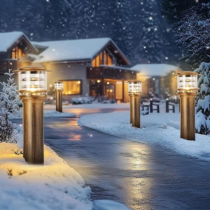 SLAWA Outdoor Post Caps Lights Aluminum Landscape Pathway Lamps With Acrylic Shade Waterproof Column Pillar Lamps Fence Deck Bollard Lighting Cylinder Lawn Floor Lamp For Patio Yard Porch Post Lantern