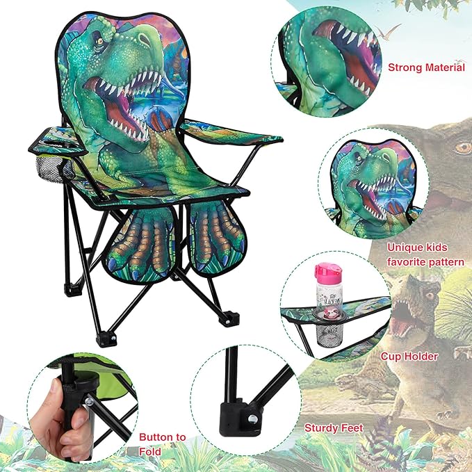 KABOER Kids Outdoor Folding Lawn and Camping Chair with Cup Holder and Carrying Bag Children's Camping Chairs