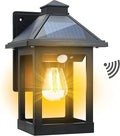 Solar Powered Wall Lanterns Outdoor with 3 Modes Dusk to Dawn Motion Sensor LED Sconce Lights Waterproof Exterior Front Porch Security Lamps Wall Mount Patio Fence Decorative Light Fixtures