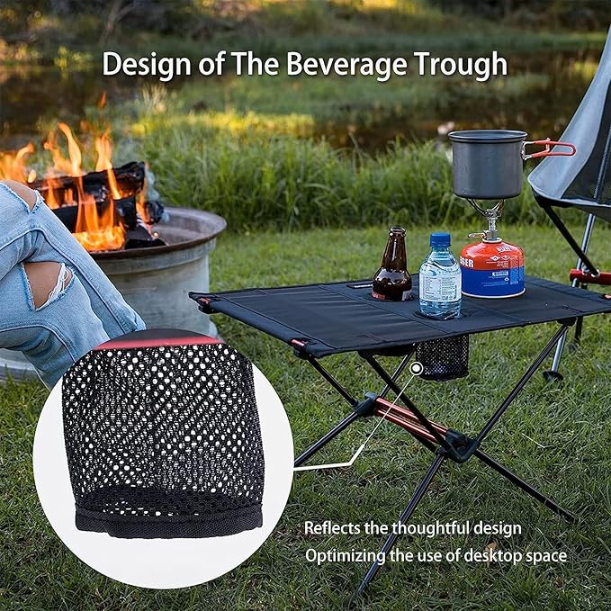 Naturehike Ultralight Folding Table Outdoor Camping Portable Outdoor Tea Aluminum Alloy Table for Picnic Camp Beach (Dark)