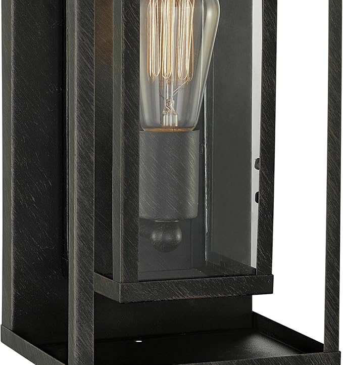 Globe Electric 44228 Montague 1-Light Outdoor Wall Sconce Bronze Clear Glass Shade44228