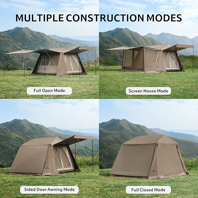Naturehike Village Instant Tent 4 Person 8 Person Camping Tent with Full Rainfly Waterproof Large Cabin Tents for Car Camping