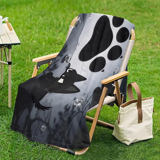 Throw Blankets For Couch Mysterious Dark Night Black Dog Girl Throw Blanket 50'' x 70''