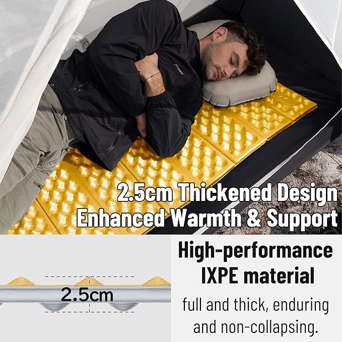 Naturehike Ultralight Foam Sleeping Pad - R1.8/R2.6/R3.0 Closed Cell Mattress Thick Portable Folding Mat for Backpacking Waterproof &amp Compact for Camping Hiking Travel and Car Camping