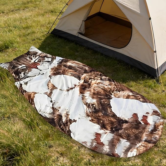 Cat Sleeping Bag for Humans | Camping Sleeping Bags | Plush Cats Print Envelope Mummy Sleepings Bag with Soft Flannel Lining Self | Giant Plush Envelope Design Sleep Sack Cats Blanket for Humans
