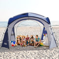 UNP Easy Beach Tent Pop Up Canopy UPF50+ Tent with Side Wall Ground Pegs and Stability Poles Sun Shelter Rainproof Waterproof for Camping Trips Backyard Fun Party Or Picnics