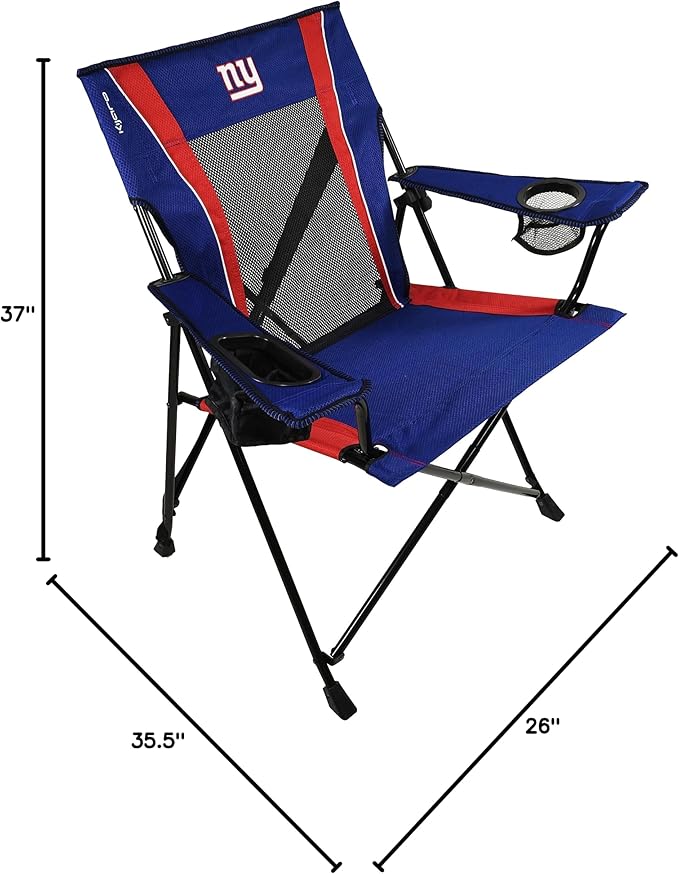 Kijaro Dual Lock Pro NFL Sports Fan Foldign Chair 26 L x 35.5 W x 37 H New York Giants