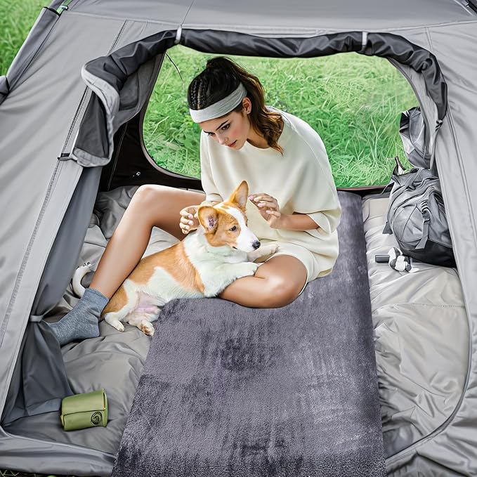 Memory Foam Camping Mattress pad3 Inch Thick Floor Sleeping Mat Pad for Adults with Waterproof and Non-Slip Bottom Portable Roll Up Mattress for Sleepover Guest