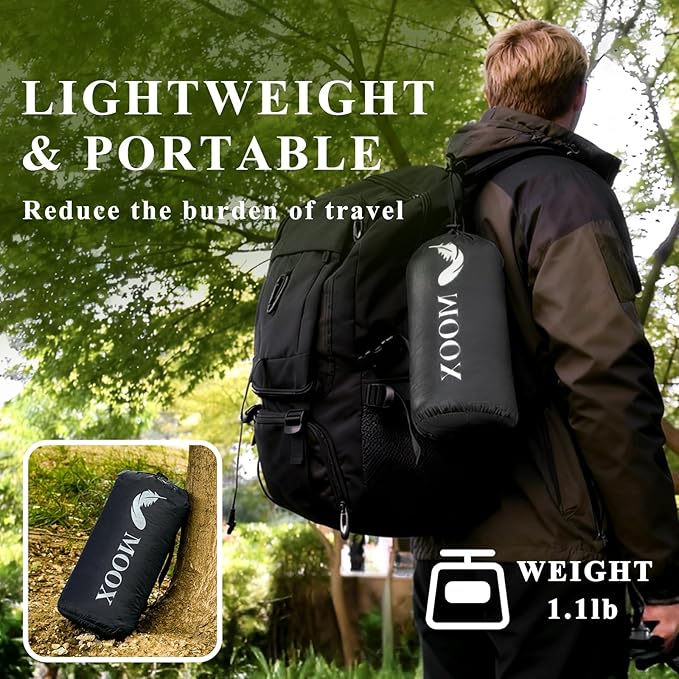 MOOX Down Camping Blanket Packable Backpacking Camping Quilt Outdoor Lightweight Warm Water Resistant Puffy Sleeping Bag Travel Hiking 55x79 Waterproof Camp Throw Blanket Black