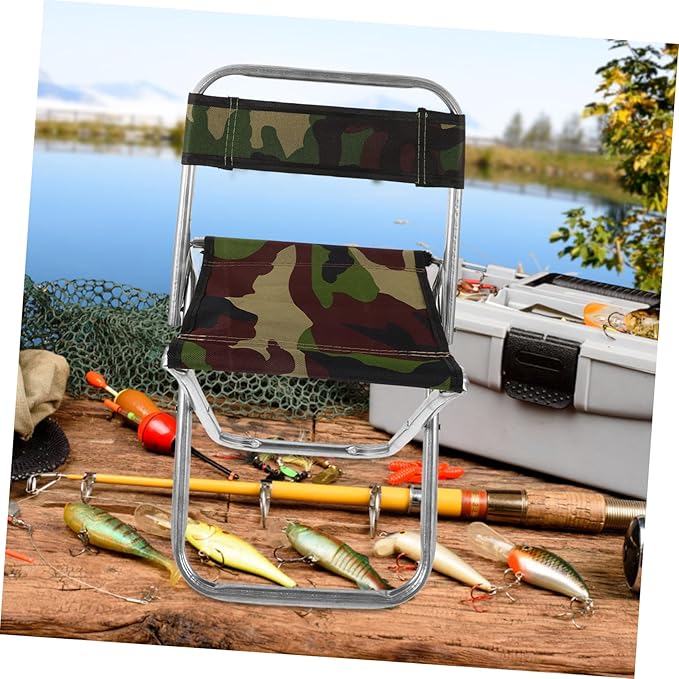 BESPORTBLE Portable Folding Stool Large Size Durable Material Compact for Camping Fishing Random Color
