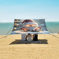 ALAZA Christmas Gnome Beach Tent Sun Shelter UPF50+ Protection Beach Shade Canopy w/ 4 Sandbags for Outdoor Camping Fishing Backyard Fun Picnic 10x9 ft