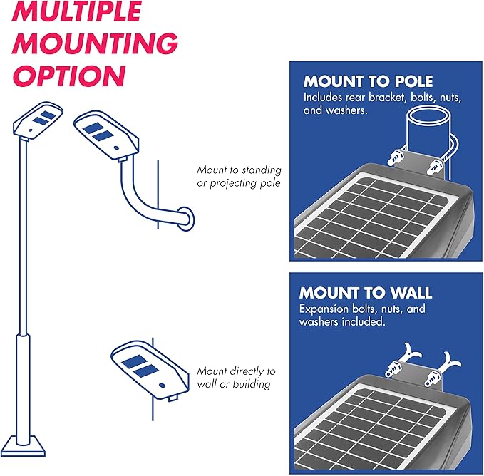 Wagan 3000 Lumen LED Solar Street Light with Remote Control Outdoor Solar Powered Flood Light Dusk to Dawn Waterproof Weatherproof Motion Sensor for Outdoor Garden Yard Path Parking Lot EL8591