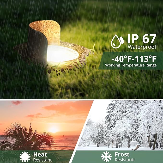 GKOLED LED Brass Well Lights 12V IP67 Waterproof Outdoor In Ground Light with MR16 Bulb and Swival Base Low Voltage Landscape Lighting 5W 370LM 2700K Up Light for Garden Tree Bushe Shielded Top