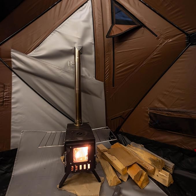 Gazelle Backcountry™ Stove Jack Kit – DIY-Ready Fireproof Window Panel &amp Heat-Resistant Floor Mat for Backcountry Shelters Customizable Chimney Port Includes Carry Bag GBCA02