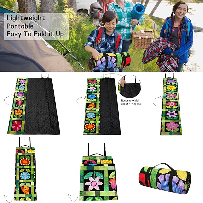 Picnic Blankets Beach Blanket 80 X 80 Extra Large Waterproof Camping Blankets Portable Outdoor Mat 3-Layer Blanket for Beach Hiking Park Music Festival Grass LawnTravel