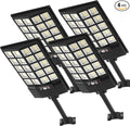 Solar Flood Lights Outdoor Waterproof Motion Sensor Street Light with Remote Control Dusk to Dawn Security Lighting for Commercial Parking Lot Yard (4 Pack)